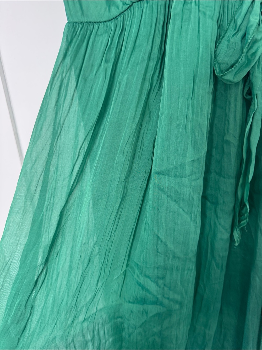 Source Unknown Deep Green Wrap-Style Maxi Dress with Tie - Picture 2 of 5